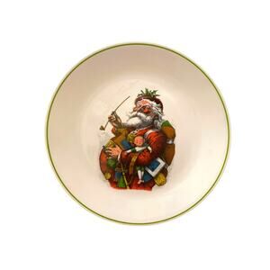 10" Corning Designs Santa with Pipe Plate Green Trim